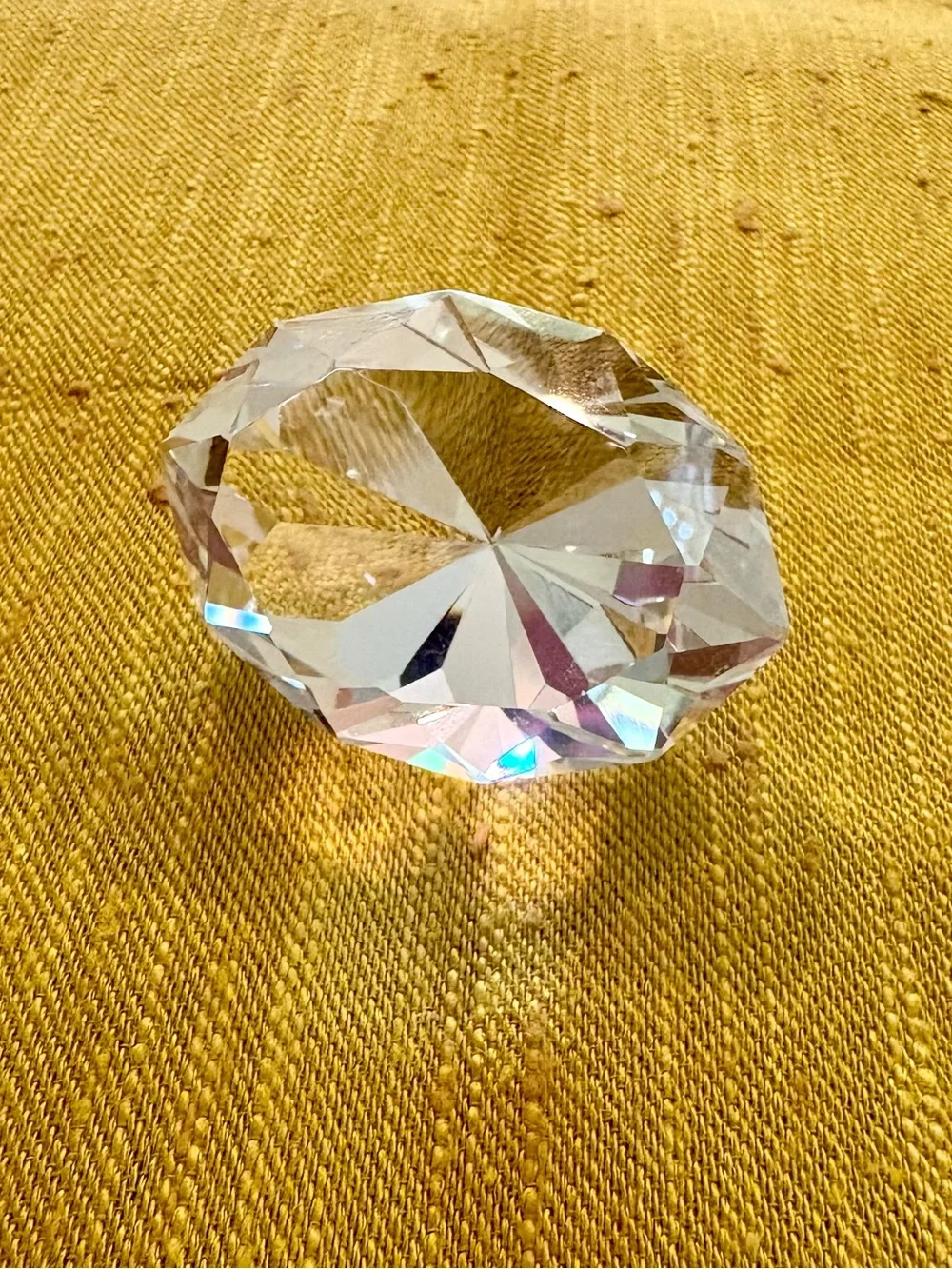 Faceted Crystal Paperweight - Clear Prism